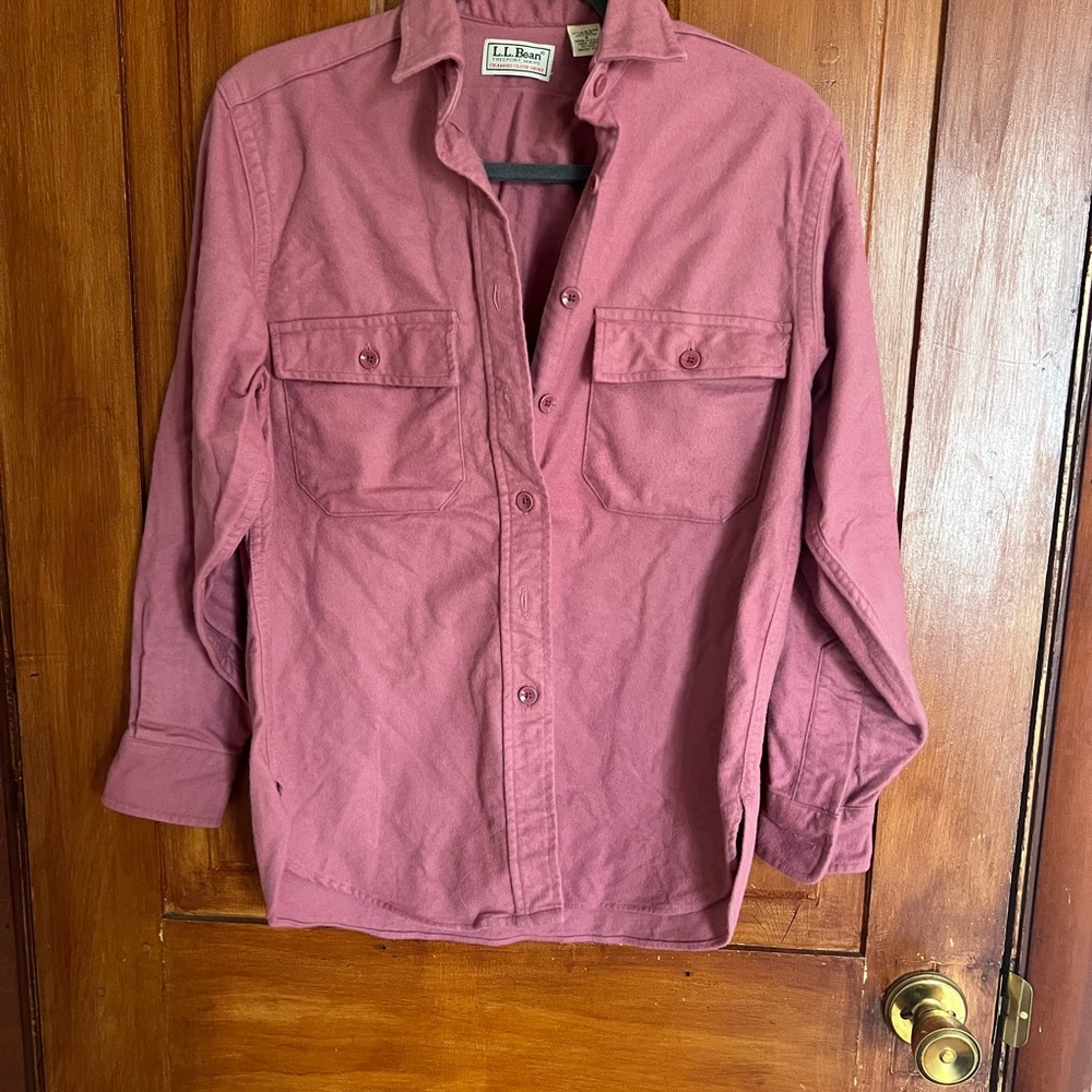L.L. Bean Women's Long-Sleeve Button-Up Shirt in Rose